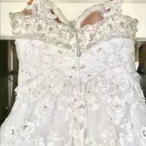 Beautiful White wedding dress, veil , and Tiara